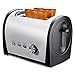 DEKINMAX Tostadora Pan de 2 Rebanadas Acero Inoxidable Tostador con Funciones de Recalentamiento y Descongelación y 6 Niveles de Tostado, 800W