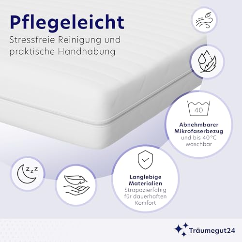 Träumegut24 AquaFlex 7-Zonen Matratze 90x200 cm | H2&H3 | Ergonomische Kaltschaummatratze |...