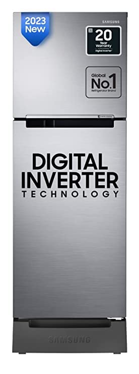 Samsung 236 L 2 Star Digital Inverter Frost Free Double Door Refrigerator (RT28C3122S8/HL, Silver, Elegant Inox, Base Stand with Drawer 2023 Model)