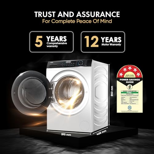 Image of Haier 7 kg 5 Star Super Drum Inverter Washing Machine Fully Automatic Front Load, HW70-IM12929C, White