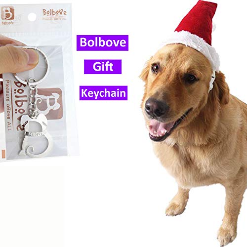 Bolbove Adjustable Pet 3D Christmas Santa Hat for Medium to Large Dogs Holiday Red (Large) - Image 7