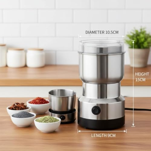 Image of Nima Grinder Mini Mixer Grinder Small Size, Coffee Grinder Electric, Portable Electric Grinder With Powerful Stainless Steel Blades, Masala Grinder Machine, Spice Grinder for Kitchen, Grinder for Home