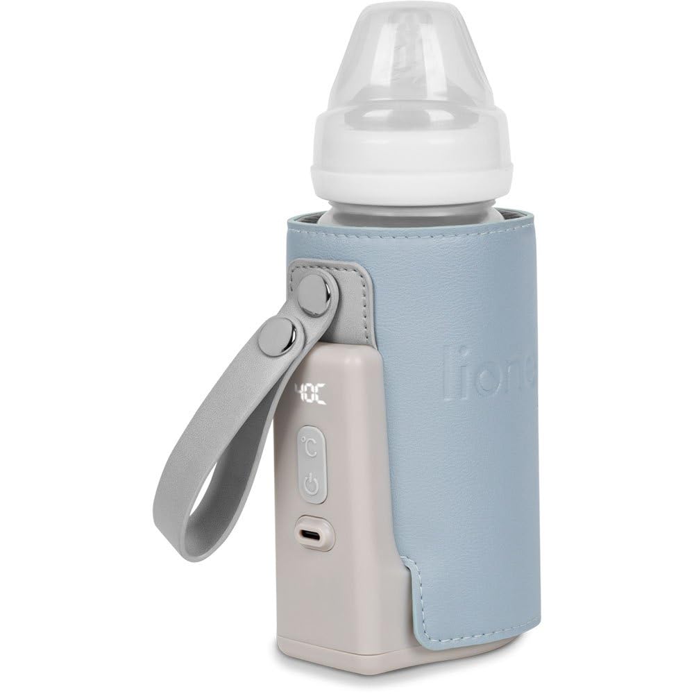 LIONELO Thermup Go Plus Calientabiberones Portátil, Mantiene los Líquidos Calientes, 5 Temperaturas de Funcionamiento de 38 a 50 C, Carga USB, 8h de Funcionamiento Pantalla LCD Silenciosa