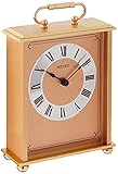 Seiko Desk and Table Carriage Clock Gold-Tone Solid Brass Base and Top
