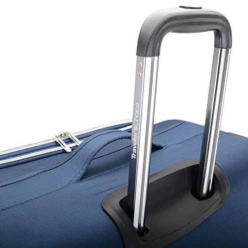 Traveler's Choice Lares Softside Expandable Luggage With Spinner Wheels, Navy, Checked 30-Inch #TOP4