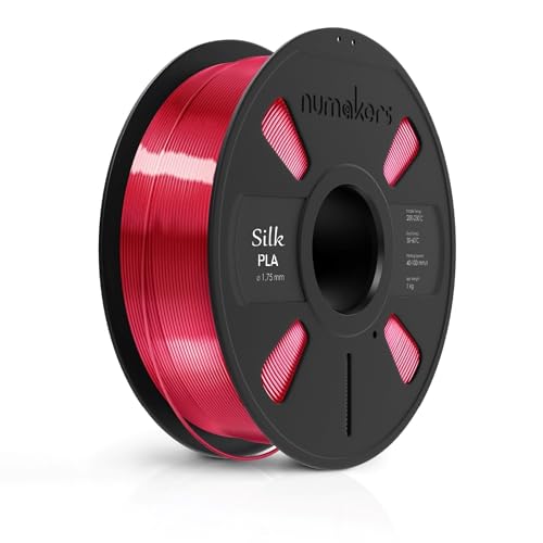 NUMAKERS Silk PLA 3D Printer Filament, 1.75mm, Dimensional Accuracy +/- 0.03 mm, 1 kg Spool (2.2 lbs), Compatible with Most FDM Printers (Silk Red) (B0D93MNVFZ) Amazon Price History, Amazon Price Tracker