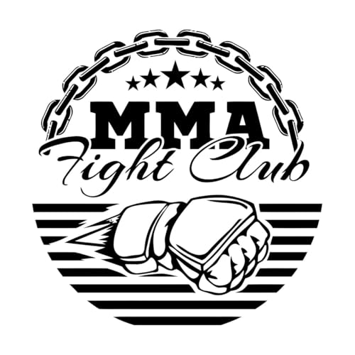 Boxe, Fight Club, Combattants MMA, Gymnastique, Sports masculins Stickers gravés 36x36.7cm Décoration artistique Noir