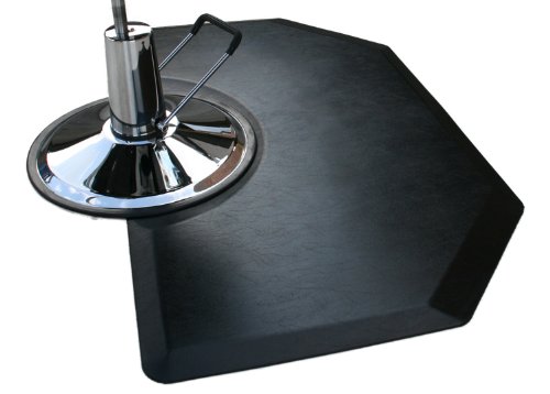 Rhino Mats CCL35SH Comfort Craft Lite Salon Hexagon Mat, 3' Width x 5' Length x 1/2" Thickness, Black