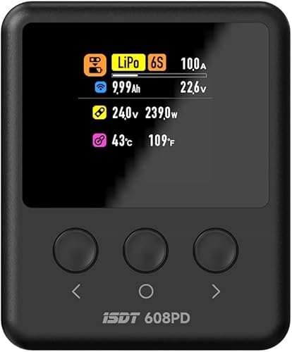 ISDT 608PD Lipo Akku Ladegerät DC 6S/240W/10A USB C 100W/5A für RC-Akkus Balance Ladegerät für Life/Lilon/LiPo/LiHV (1-6S),NiMH(1-16S),Pb (1-12S) Batterien ISDT 608PD Lipo Akku Ladegerät DC 6S/240W/10A USB C 100W/5A für RC-Akkus Balance Ladegerät für Life/Lilon/LiPo/LiHV (1-6S),NiMH(1-16S),Pb (1-12S) Batterien