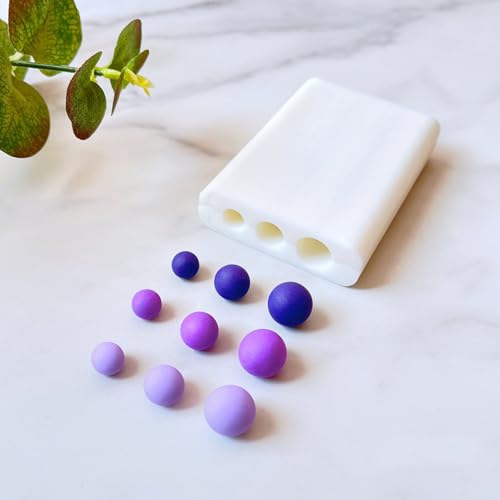 Image of Polymer Clay Bead Making Tool Set, 3 Size Round Bead Roller with 3 in 1 Circle Clay Cutters Polymer Clay Jewellery Crafting, Color May Vary