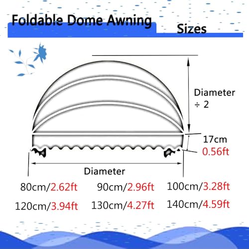 Auvent de terrasse rétractable et imperméable de 100cm - 8