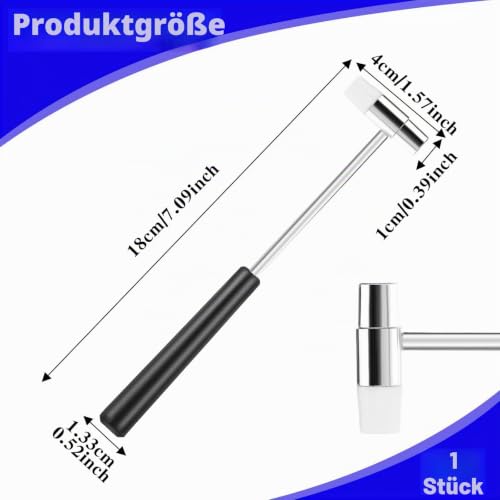 Mabor Doppelkopf Kleiner Hammer, Kunststoff Hammer Klein mit Metallkopf, Uhrmacherhammer & Small Smoothing Hämmer für Bastelarbeit, Holzbearbeitung