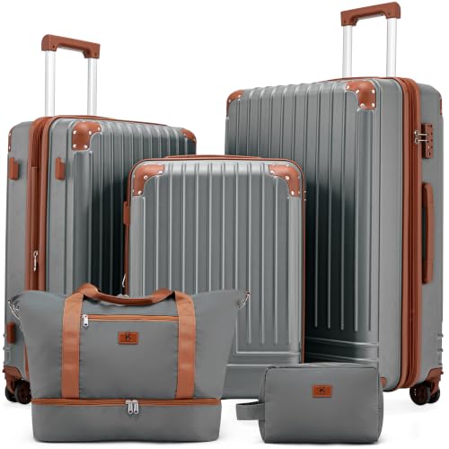 Image of KUNEL Luggage Sets 5 Piece, Hardshell Expandable Suitcase, 20 /24 /28inch