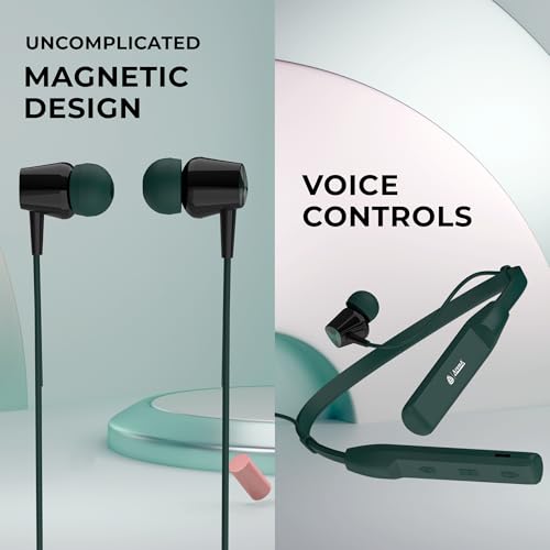 Image of AROMA NB119 Giga Neckband Bluetooth | Upto 60Hrs Playtime, Dual Pairing, Fast Charging, Heavy Bass