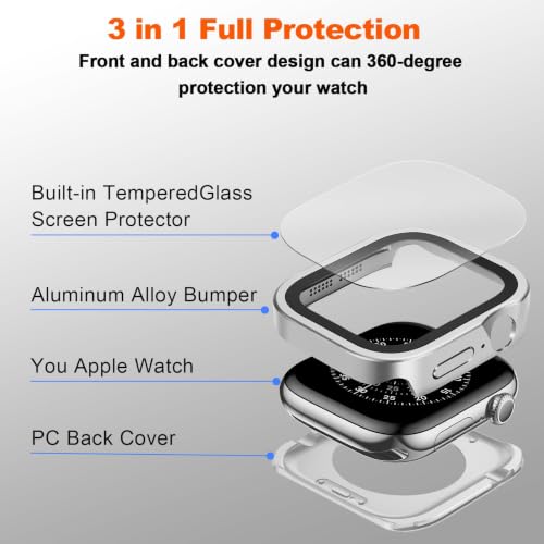 Funda de aluminio para iWatch 11 46mm plata con corte CNC y acabado premium 2