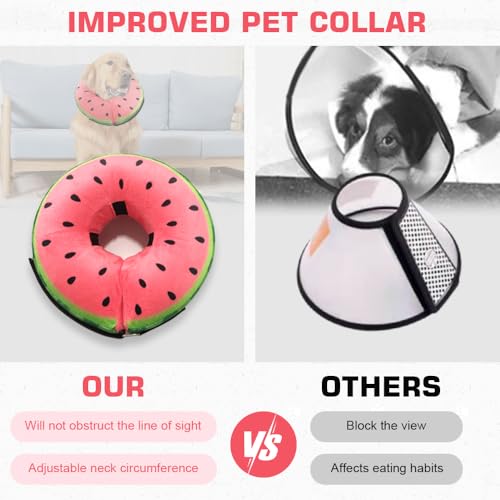 HMCEY Aufblasbare Halskrause Hund,Hundekragen Leckschutz Weich,Schutzkragen Hunde Kragen Nach Op,Halskragen Hund mit Verstellbarer Schnalle,Inflatable Dog Collar für Genesung Nach Operationen - L