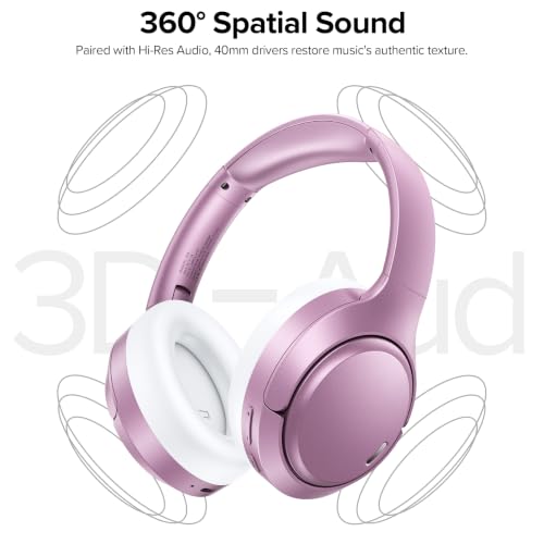 Hybrid Active Noise Cancelling Bluetooth 6.0 Headphones 120H Long Playtime, 6 ENC Mic, Over Ear Headphones Wireless, Hi-Res Audio, Memory Foam Earcup, Transparency Mode ANC Headphone for Travel Office - image 5
