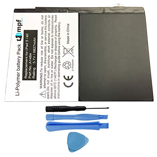 MPF Products 8827mAh A1484 Battery Replacement Compatible with iPad Air A1474, iPad Air A1475, iPad 5 (5th Generation) with Installation Tools