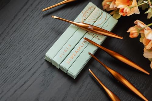 Image of Furls Crochet Hook, Limited Edition Bronze Streamline Metal, Ergonomic Handle Crochet Hooks 7 inch (Bronze Streamline Metal, F - 3.75mm)