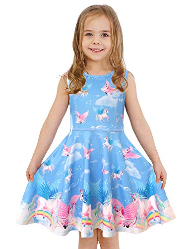 Girls Dress Sleeveless Long Sleeve Kids Toddler Little Big Girl Unicorn Mermaid Casual Dresses