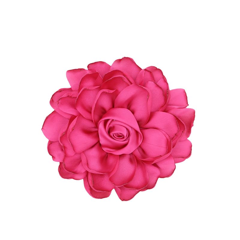 Image of Rose Brooch and Pin for Women Elegant Delicate Flower Pin Shawl Clip Duck Beak Clip for Women's Dress Banquet Party Jewelry Gift
