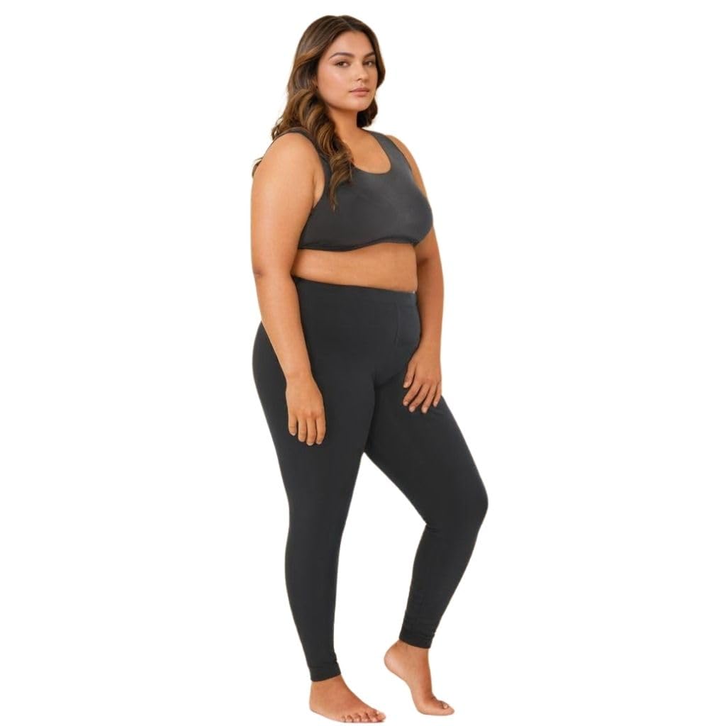 Adira | Plus Size Leggings for Women | Plus Size Leggings for Women | High Waist | Ankle Length | Soft Cotton & Elastane Blend | Non-See-Through | Gusset Crotch Prevents Ripping-image-19
