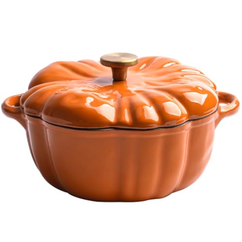 Greenumb Olla de Calabaza, Calabaza Holandesa de Horno con Tapa y Mango de 1,5 litros Antiadherente