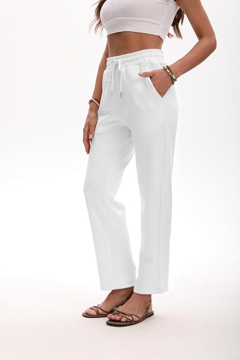 Sweatpants Women Summer High Waist Casual Pants Drawstring Wide Leg Pant Suitable for Beach Travel Vacation Pant - Image 3