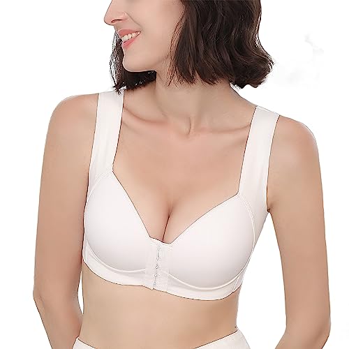 Image of FallSweet Front Close Bra for Women Push Up Wirefree Bra Seamless No Dig Comfort Brassiere