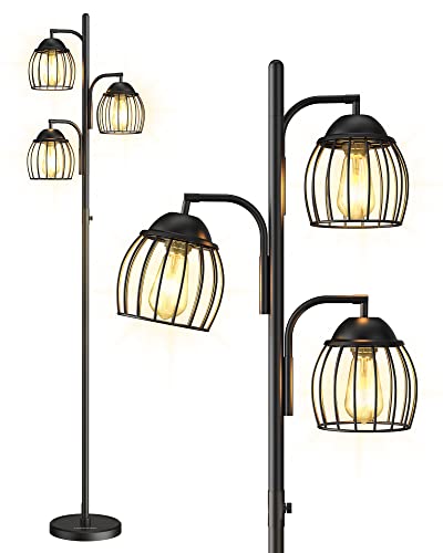 LEPOWER Floor Lamp, Industrial Floor Lamps for Living Room with 90° Adjustable Floor Lamp Head, Black Standing lamp with LED Edison Bulbs, Bright Tall Lamp for Bedroom Office Living Room Clearance LEPOWER Floor Lamp, Industrial Floor Lamps for Living Room with 90° Adjustable Floor Lamp Head, Black Standing lamp with LED Edison Bulbs, Bright Tall Lamp for Bedroom Office Living Room Clearance