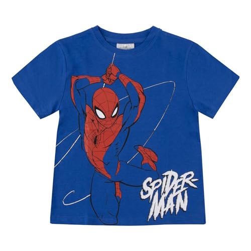 Camiseta Corta Spiderman para Niños y Niñas - Camiseta Infantil Marvel Transpirable y Cómoda, Ropa para Verano, Uso Diario y Excursiones