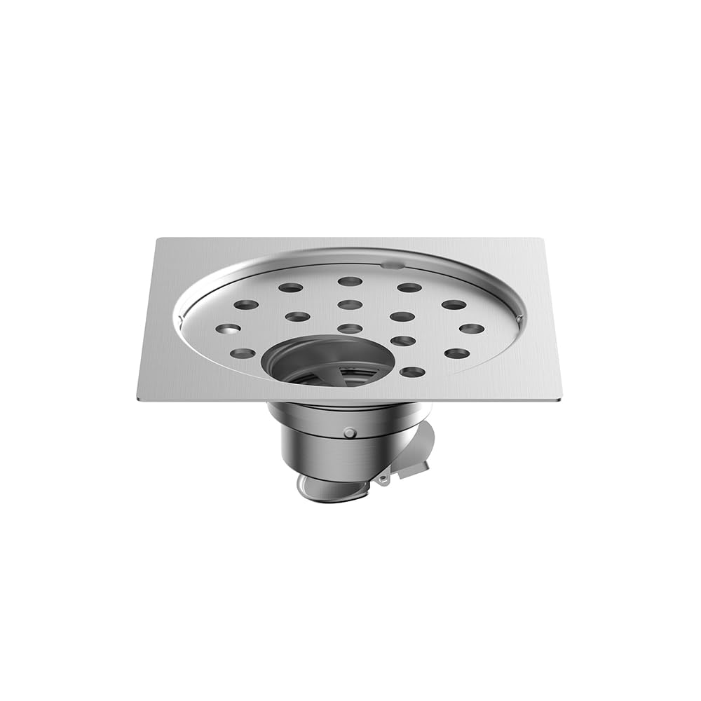 Viking SS304 Drain with Cockroach Trap Square – Flat Stainless Steel 304, Length 100mm (4″) Hole For Waste Pipe Brush (B0D33J3HK8) Amazon Price History, Amazon Price Tracker
