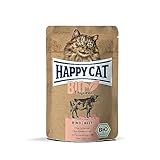 Happy Cat 70485 - All Meat Adult Bio Pouch Rind - Katzen-Nassfutter für ausgewachsene Katzen und Kater - 85g Inhalt