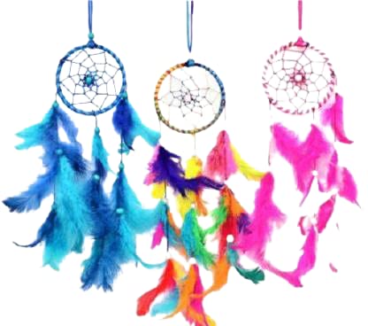 Mehruna Dream Catchers Wall Hangings for Home Decor Bedroom Livingroom Balcony Car Handmade Dreamcatcher for Positivity Feathers Wall Decoration Items for Kids Room|12 x 3 inch, Pack of 3-image-9