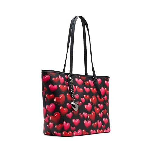 Bolso tote Betsey Johnson Bubble Hearts negro multicolor miniatura 2