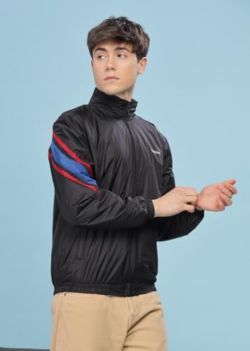 Image of Dollar Men's Polyester Colourblock Windcheater Jacket With Zipper Pockets
