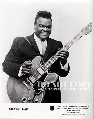 Impresión artística de Freddie King de 8x10, retrato raro de Blues y Rock and Roll