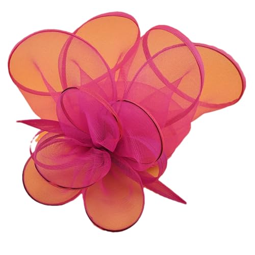 Chapeau fascinateur élégant en maille de gaze et fleur bibi pour femme