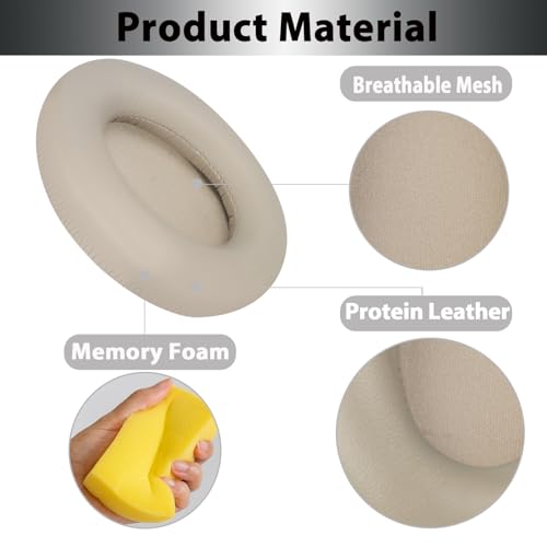 Image of WH-1000XM4 Replacement Earpads Cushions, Protein Leather Ear Pads for Sony WH-1000XM4(WH1000XM4) Noise Canceling Headphones with High Density Memory Foam, Without Affecting Sensor (Champagne Gold)