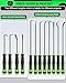Tnuynoy 12 PCS Precision Pick and Hook Tools Set, Long and Short Pick Tool Set for Car Auto Oil Seal/O-Ring Seal Gasket Removal, Hooks Puller Remover with Non-Slip Grip, Automotive Mechanic Pick Set