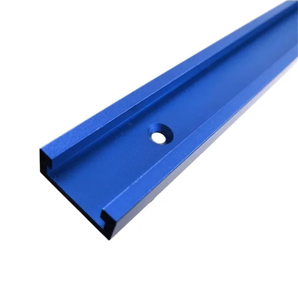 Aluminum T-Slot Bar 300-500MM 30 Type T Shape Miter Track Jig, Red/Silvery/Blue Aluminum Alloy Woodworking Chute Rail 1pc(Blue,400mm)