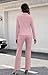 Two Piece Set for Women Fall Fashion 2025 Business Casual Long Sleeve Blazer Jackets Pant Suits Pink XL