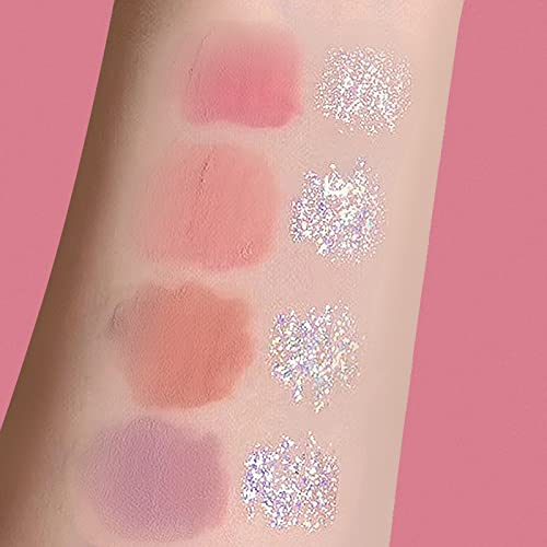 Sumeitang Liquid Eyeshadow, Double Headed 2 In 1 Matte Eyeshadow Glitter Eyeliner Kit, High Pigmented, Blendable, Shimmer Glitter Eye Liner Cream Eye Shadow Stick, Create Multi Dimensional Eye Makeup #TOP1