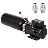 Single-Acting Hydraulic Power Unit Pump - 220V AC Electric Power Pack, 3 HP Single-Phase, 21 MPa Max - Steel Reservoir for Car Lift/Auto Hoist & Dump Trailer - 10L (10.5 Qt) - 10L round iron box 220V