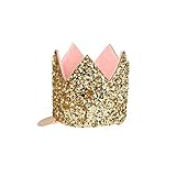 Meri Meri Mini Gold Glitter Crown Hair Clip (Pack of 1)