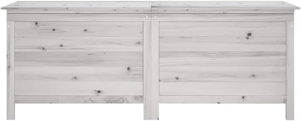 Patio Storage Box White 59.1"x19.7"x22.2" Solid Wood Fir, Patio Storage Boxes