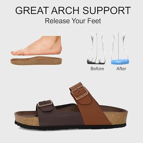 Image of Centrino Men's Berkin-Style Slip-On Sandals | Open Toe Design | Soft PU Footbed | Lightweight & Comfortable | Arch Support | On-Grip Sole | Casual Outdoor Wear (9209)