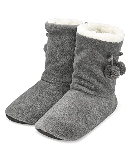 Image of Keyela Womens Non-Slip Sole Slipper Socks, Fluffy Winter House Booties | Ultra soft fuzzy warm indoor house slippers Non-skid bottom for safe walking Cozy winter footwear for ladies