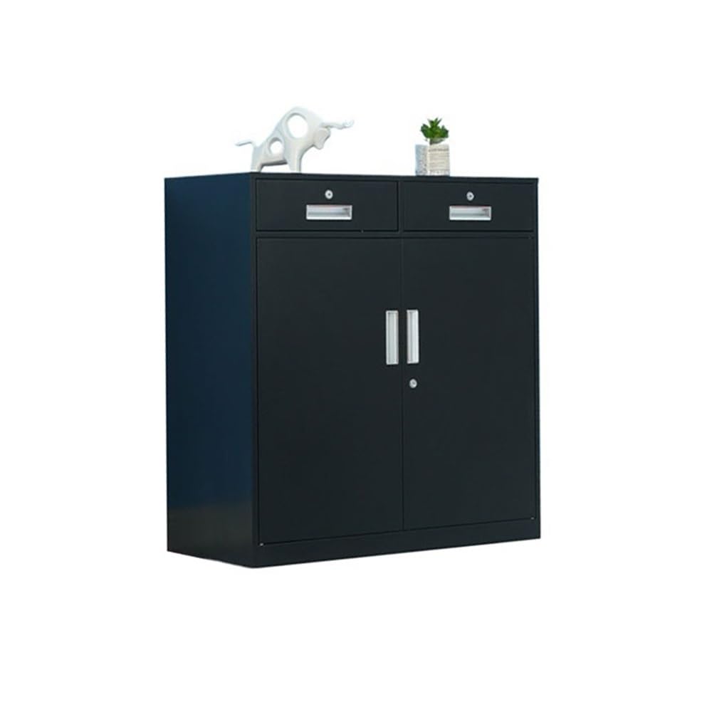Aioneer Black File Cabinet 1Mm Thickness Iron Cabinet Home Balcony Tool Storage Cabinet Office File Cabinet File Data Storage Cabinet Filing Cabinet
