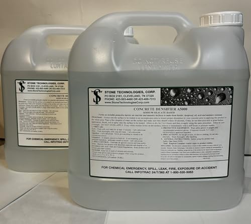 A5000 Concrete Densifier Sodium Silicate Hardener, Ready to Use, 5 Gallons
